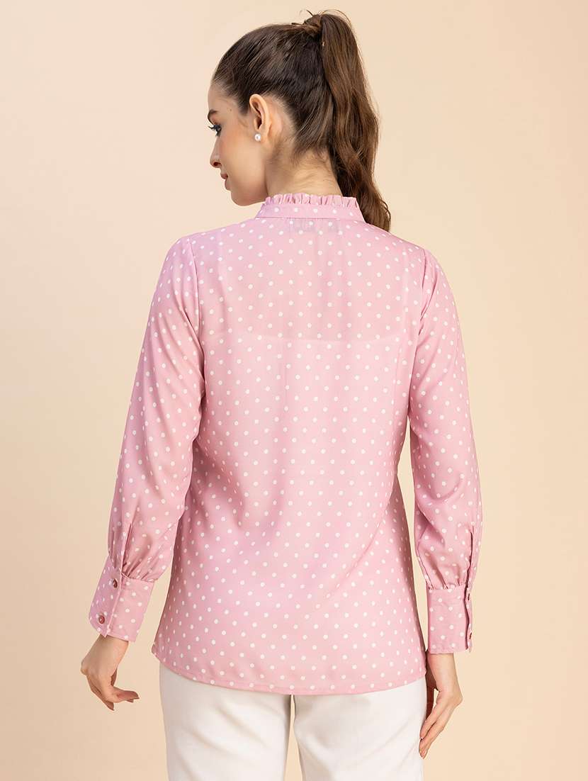 women polka doted puff sleeves top - 20765900 -  Standard Image - 4