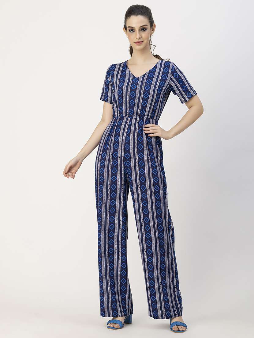 women printed full length jumpsuit