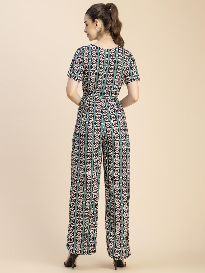 women multicolored printed full leg jumpsuit - 20765914 - Standard Image - 4