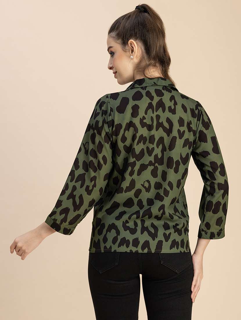 women animal print collared shirt - 20765953 -  Standard Image - 4