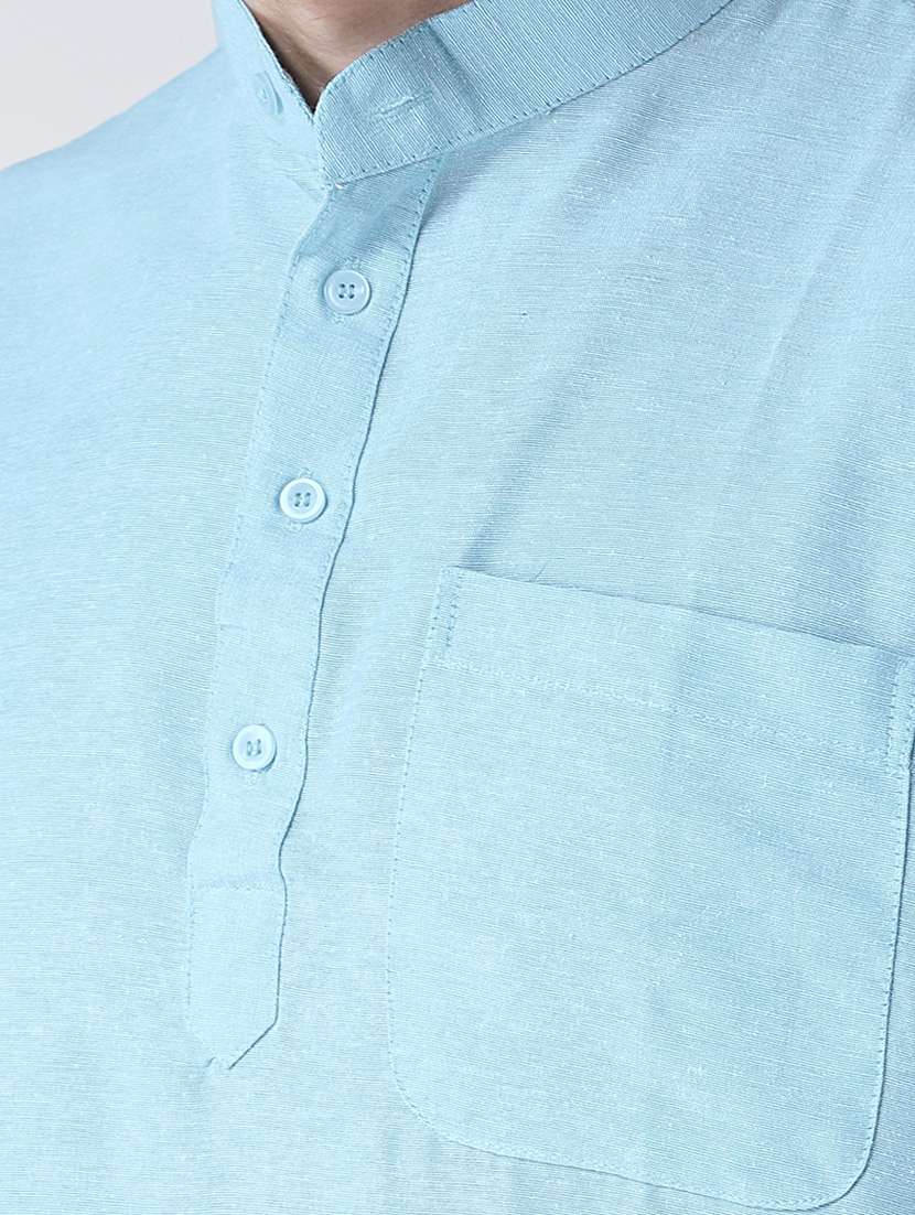ai aqua cotton blend plain casual shirt - 20766016 -  Standard Image - 4