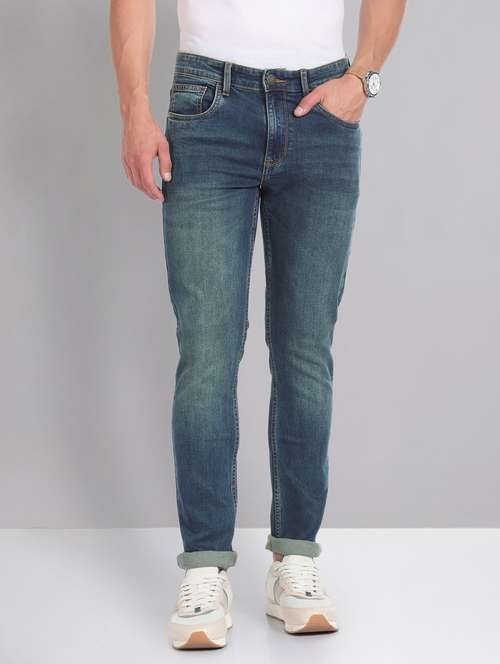 blue cotton plain jeans - 20766894 -  Standard Image - 0