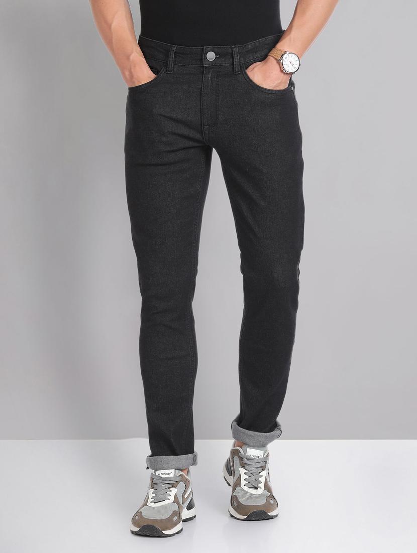 black cotton plain jeans - 20766896 - Standard Image - 1