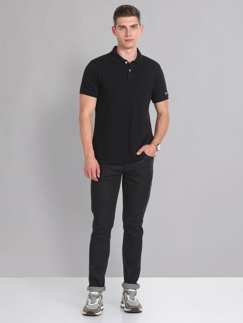 black cotton plain jeans - 20766896 - Standard Image - 4