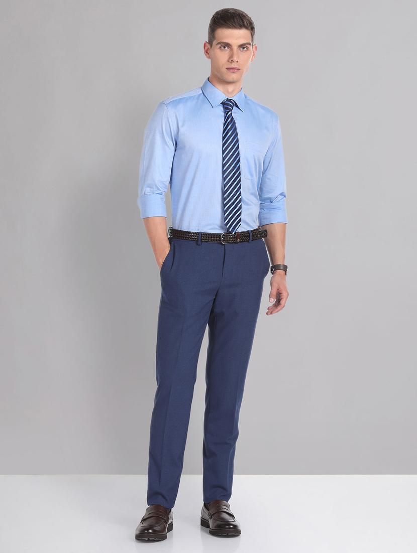 solid light blue pocket detailed formal shirt - 20766974 - Standard Image - 4