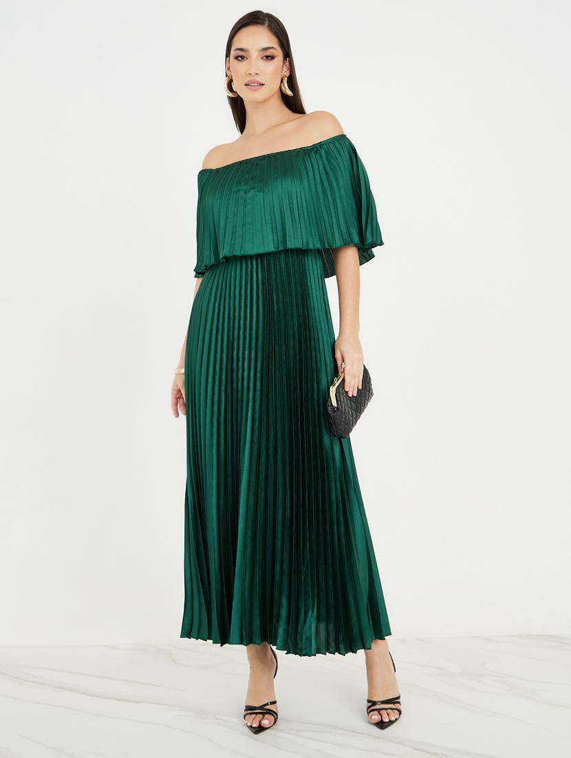 women green solid a-line dress - 20767221 - Zoom Image - 0