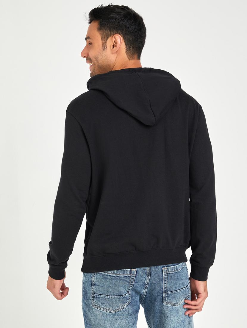 hooded neck chest printed sweatshirt - 20767306 - Standard Image - 1