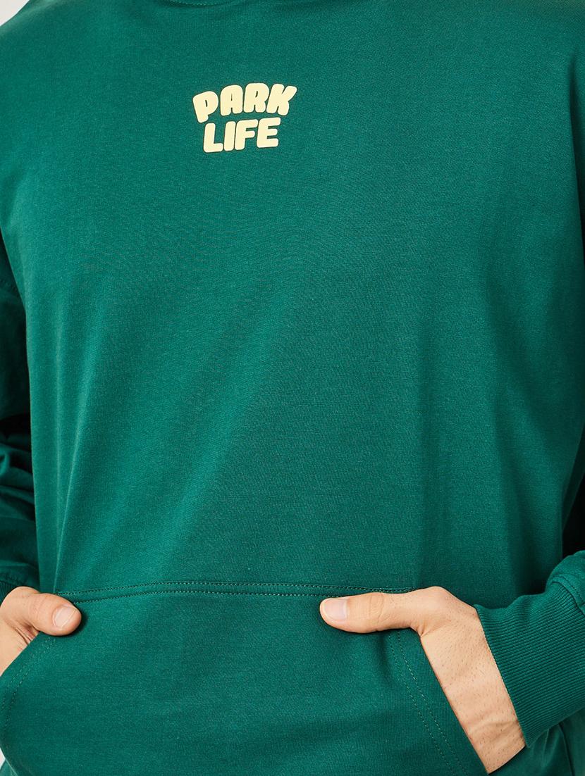 green cotton back print sweatshirt - 20767323 - Standard Image - 4