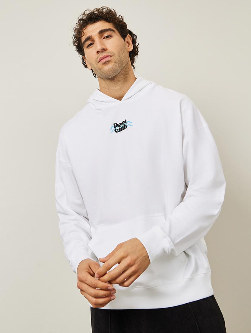 white cotton back print sweatshirt - 20767324 - Zoom Image - 0
