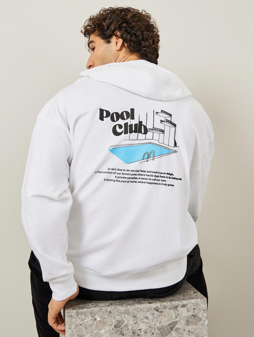 white cotton back print sweatshirt - 20767324 -  Standard Image - 1