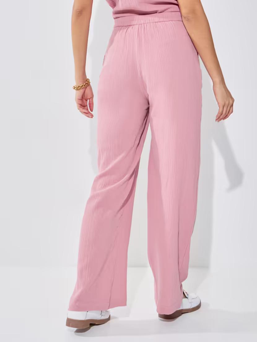 women mid-rise solid wide legtrouser - 20767351 - Standard Image - 1
