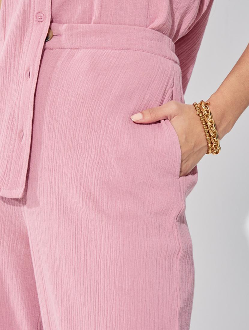 women mid-rise solid wide legtrouser - 20767351 - Standard Image - 4