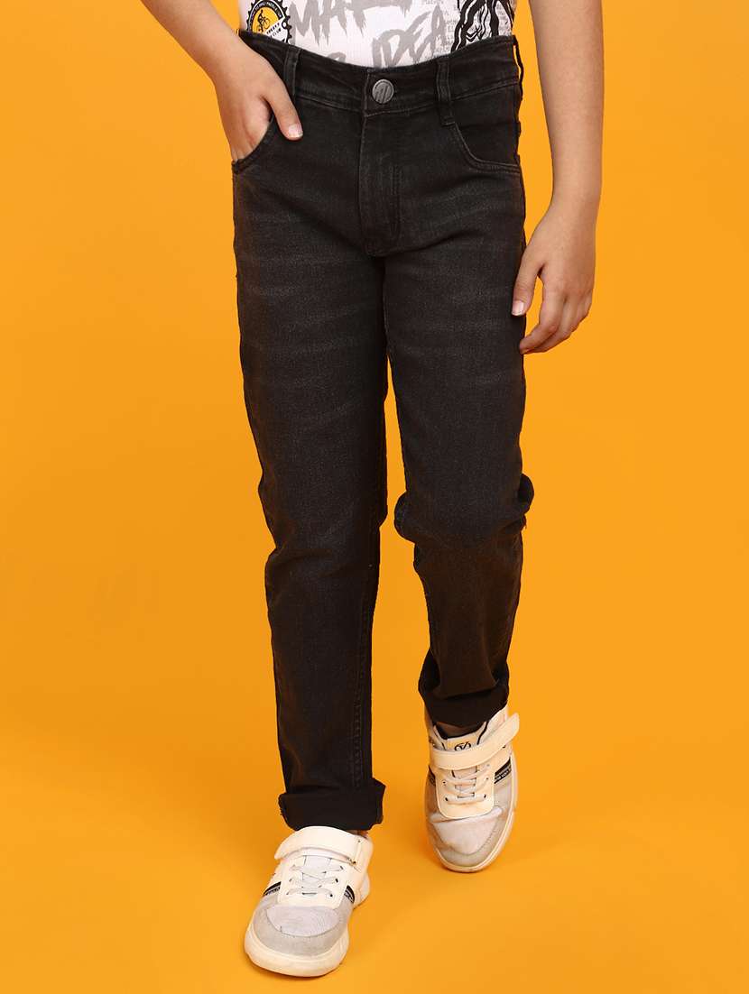 solid black slim fit denim jeans