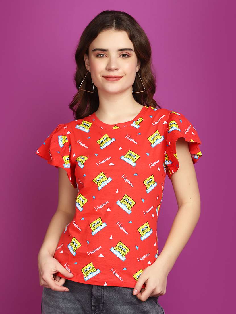 women round neck printed regular t-shirt