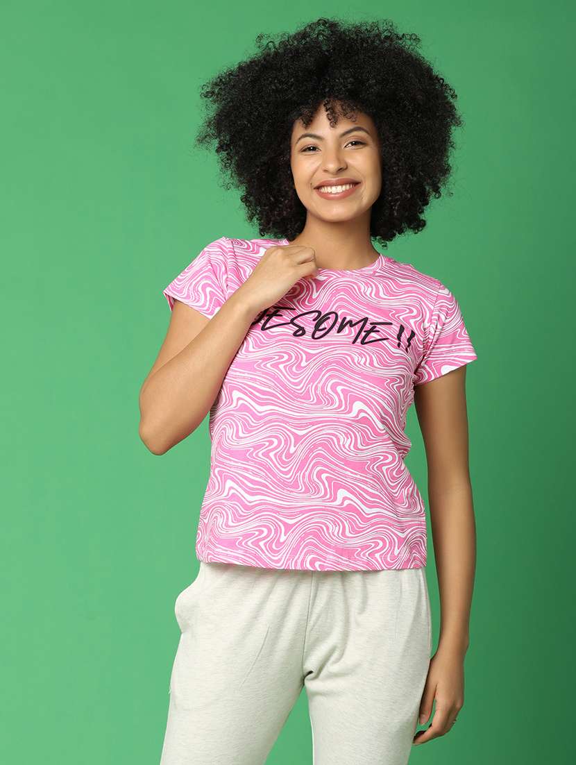 pink cotton boxy tshirt