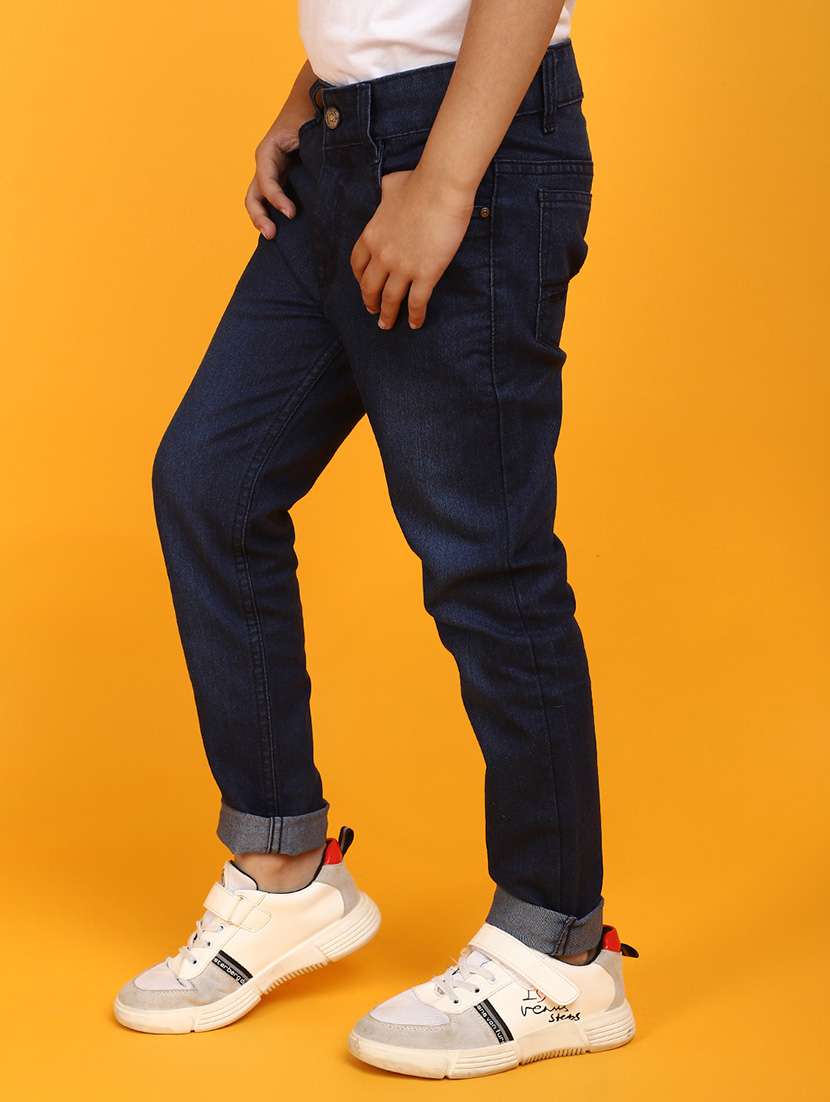 solid navy blue slim fit denim jeans - 20767548 -  Standard Image - 1