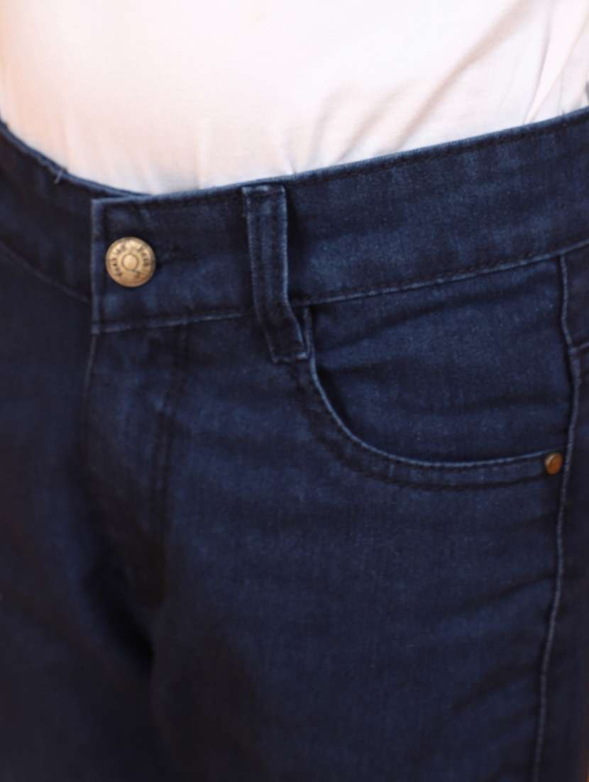 solid navy blue slim fit denim jeans - 20767548 -  Standard Image - 4