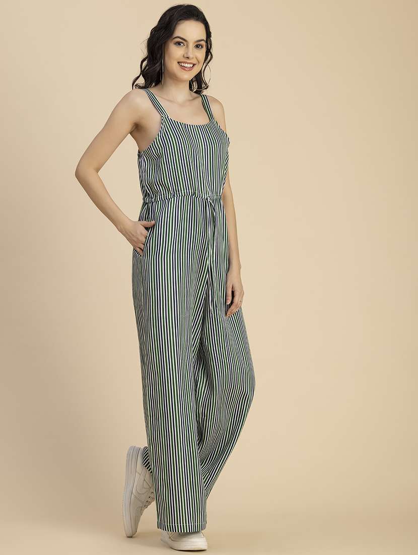 women striped sleeveless full leg jumpsuit - 20767569 -  Standard Image - 1