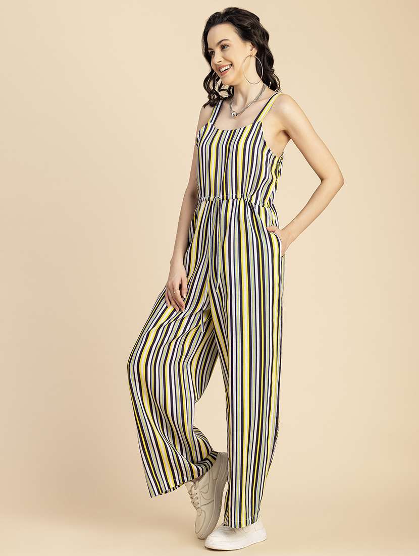 women striped full length jumpsuit - 20767571 -  Standard Image - 1