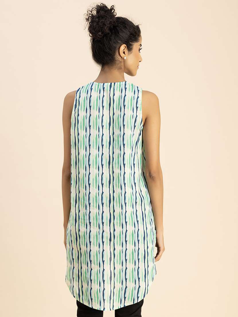 women printed sleeveless high-low top - 20767805 -  Standard Image - 4