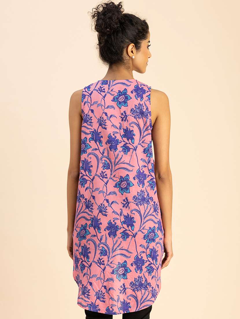 women printed sleeveless high-low top - 20767806 -  Standard Image - 4