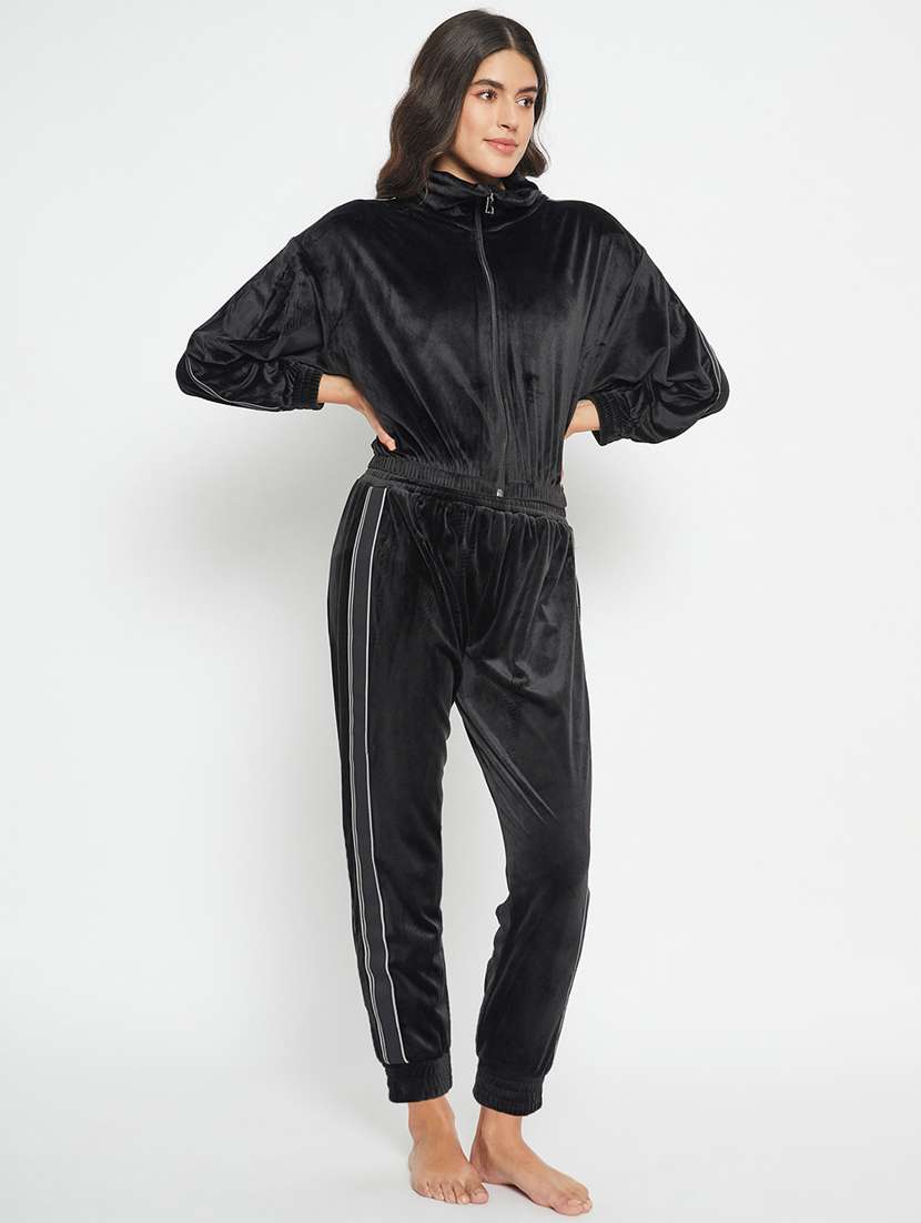 black velvet pyjama nightwear set - 20767838 -  Standard Image - 1