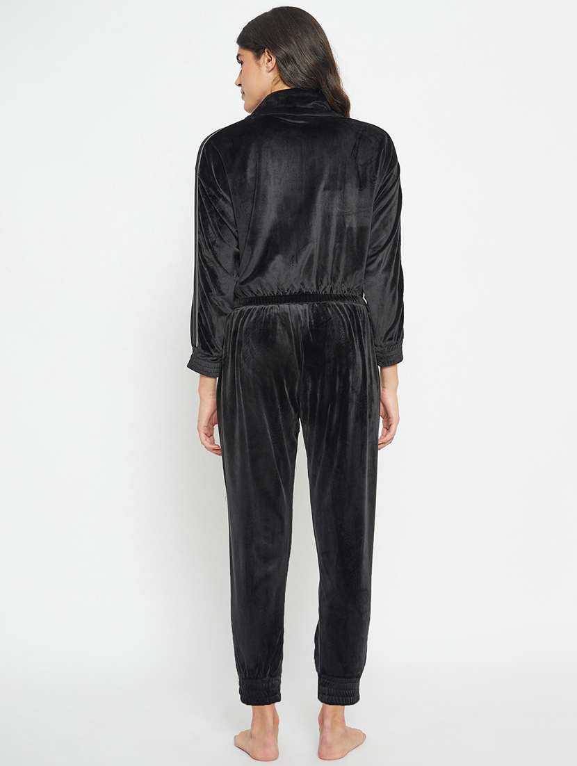 black velvet pyjama nightwear set - 20767838 -  Standard Image - 4