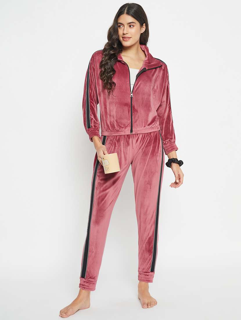pink velvet pyjama nightwear set - 20767840 -  Standard Image - 1