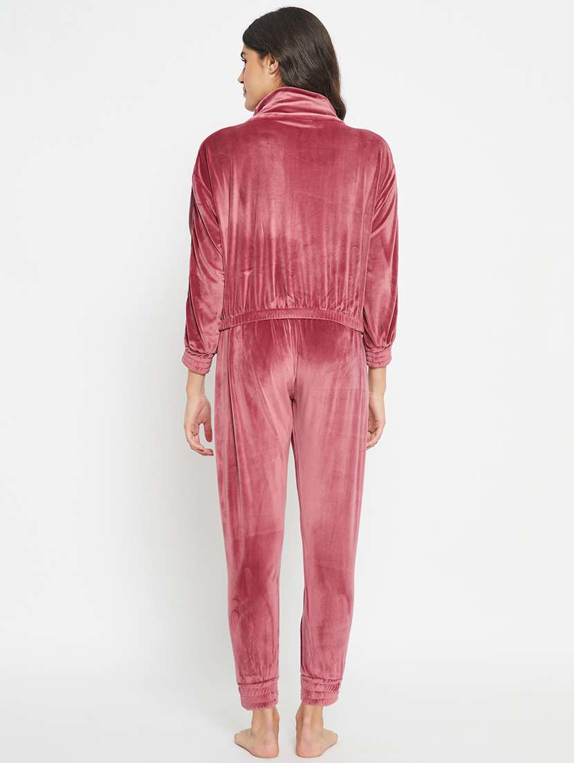 pink velvet pyjama nightwear set - 20767840 -  Standard Image - 4