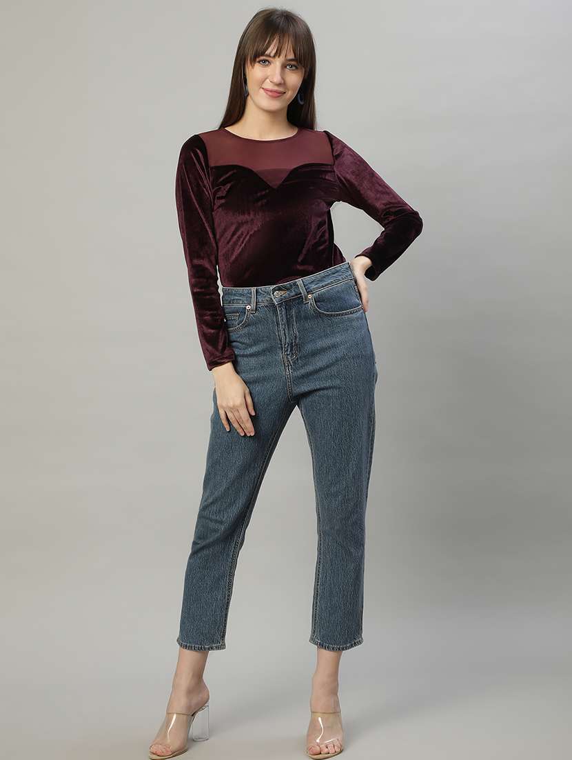 women solid long sleeves top - 20767891 -  Standard Image - 4