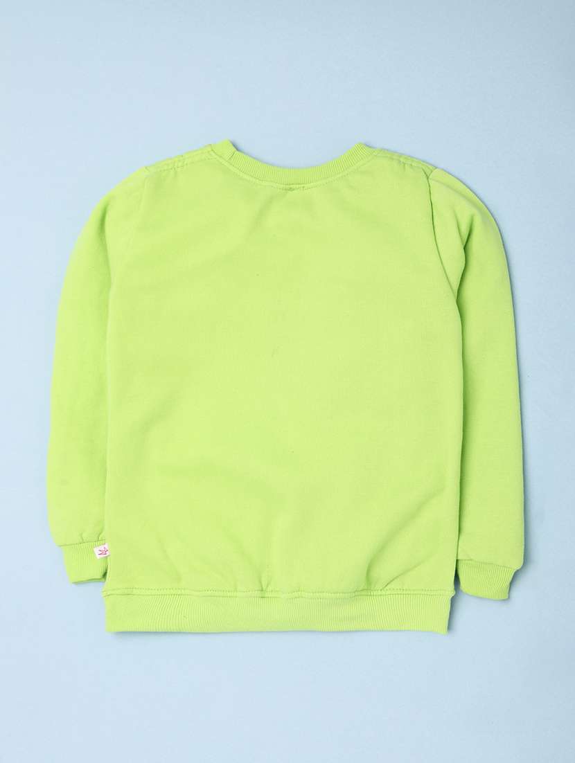 solid green detailed casual sweatshirt - 20768158 -  Standard Image - 1