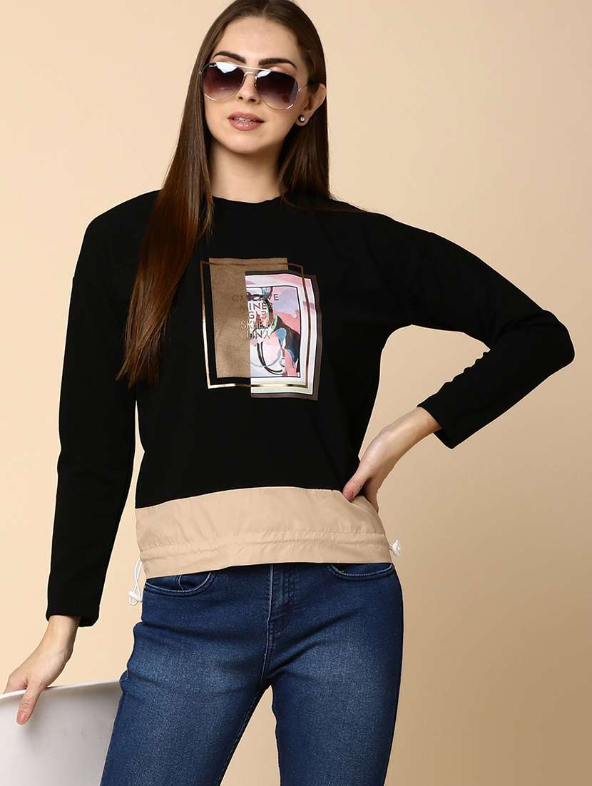 women round neck graphic sweatshirt - 20768187 -  Standard Image - 1