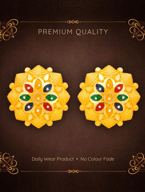 gold plated studs earrings - 20768312 - Standard Image - 0