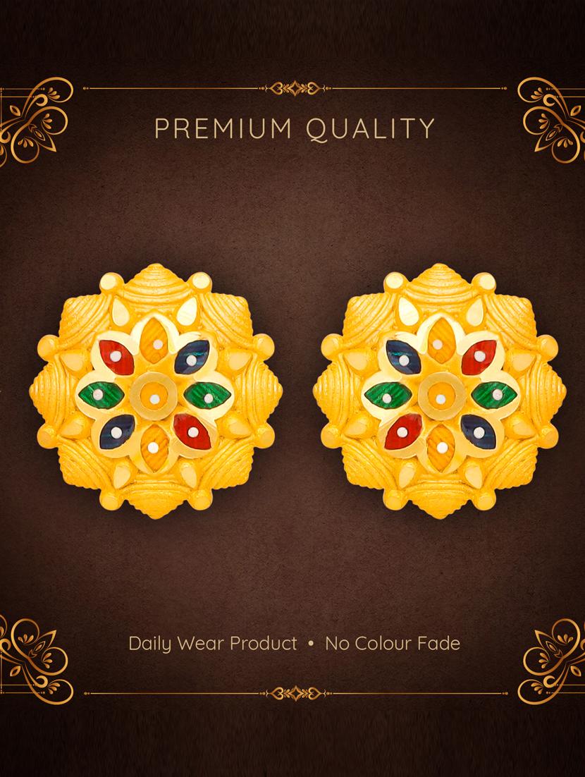 gold plated studs earrings - 20768312 - Zoom Image - 0