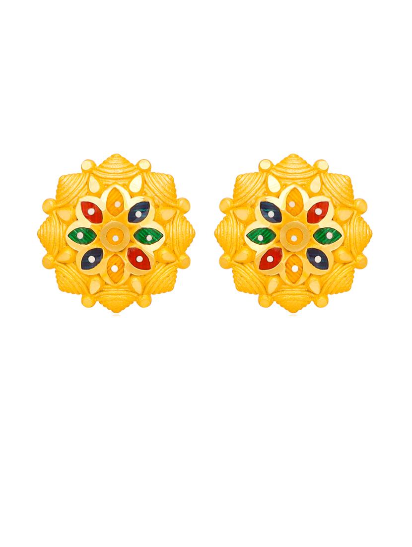 gold plated studs earrings - 20768312 - Standard Image - 1