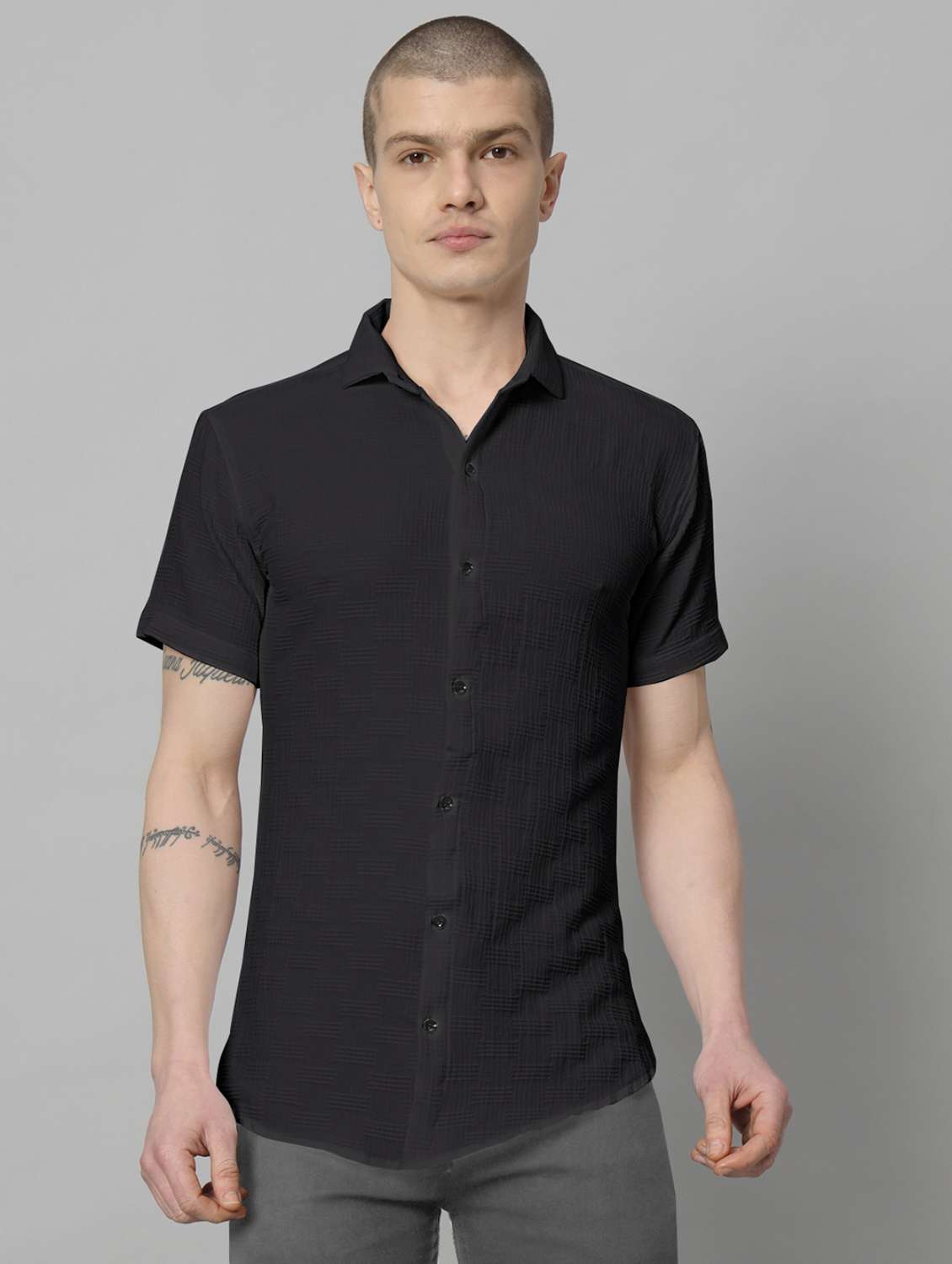 black solid casual shirt