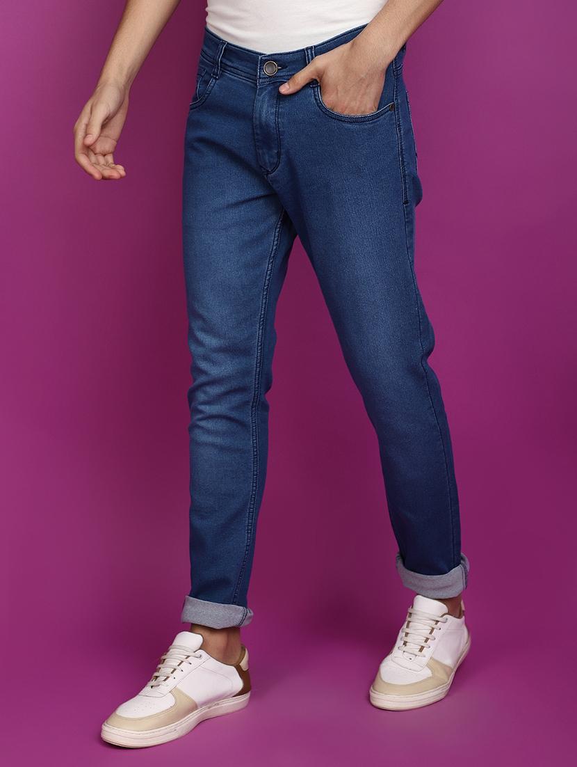 men mid rise plain denim jeans - 20777419 - Standard Image - 1