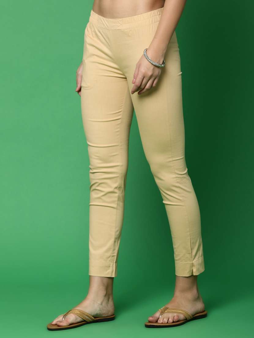 women mid rise solid tapered pant - 20777442 -  Standard Image - 1