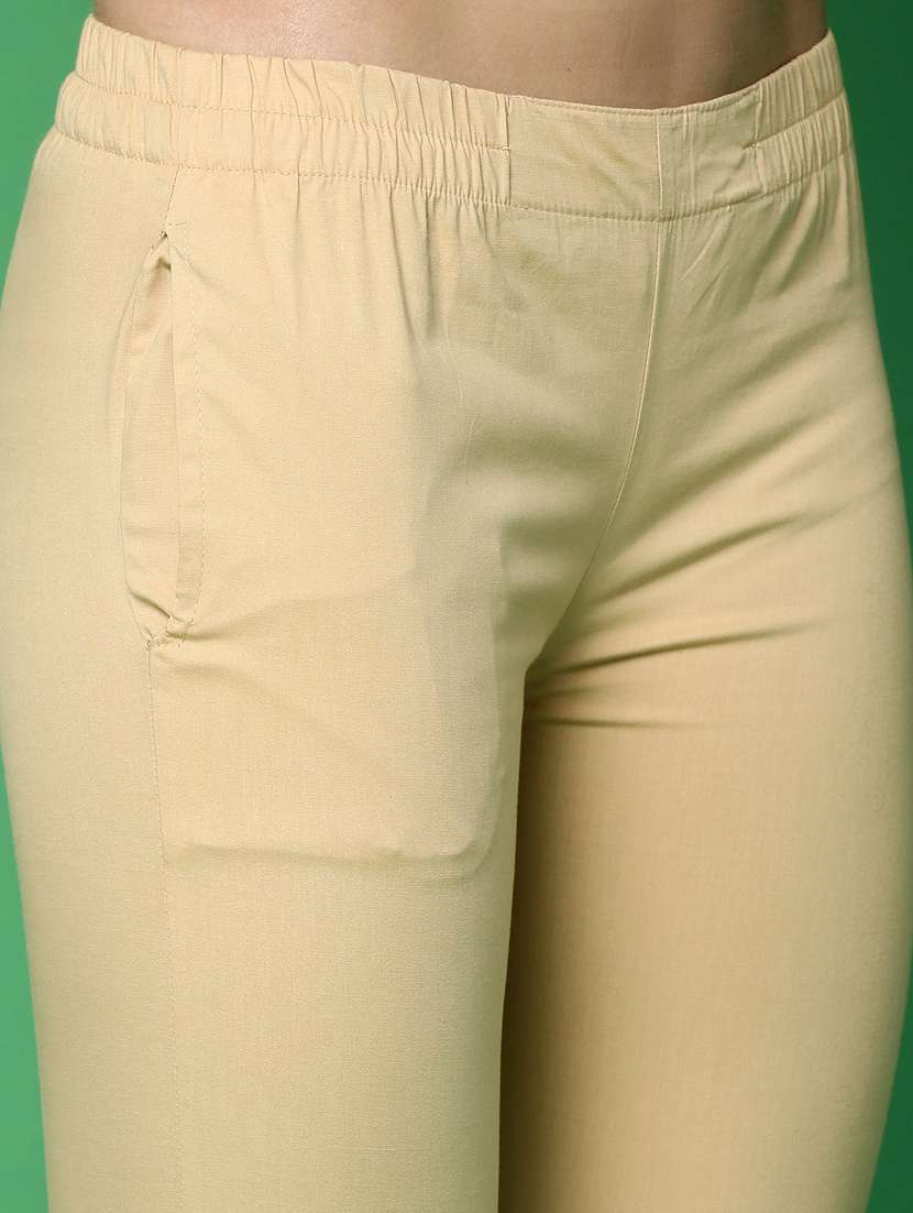 women mid rise solid tapered pant - 20777442 -  Standard Image - 4