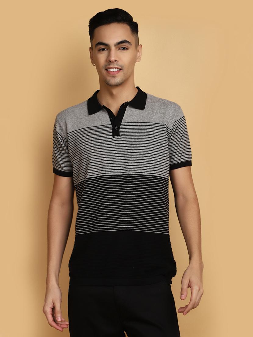 men polo neck striped t-shirt - 20777445 - Zoom Image - 0