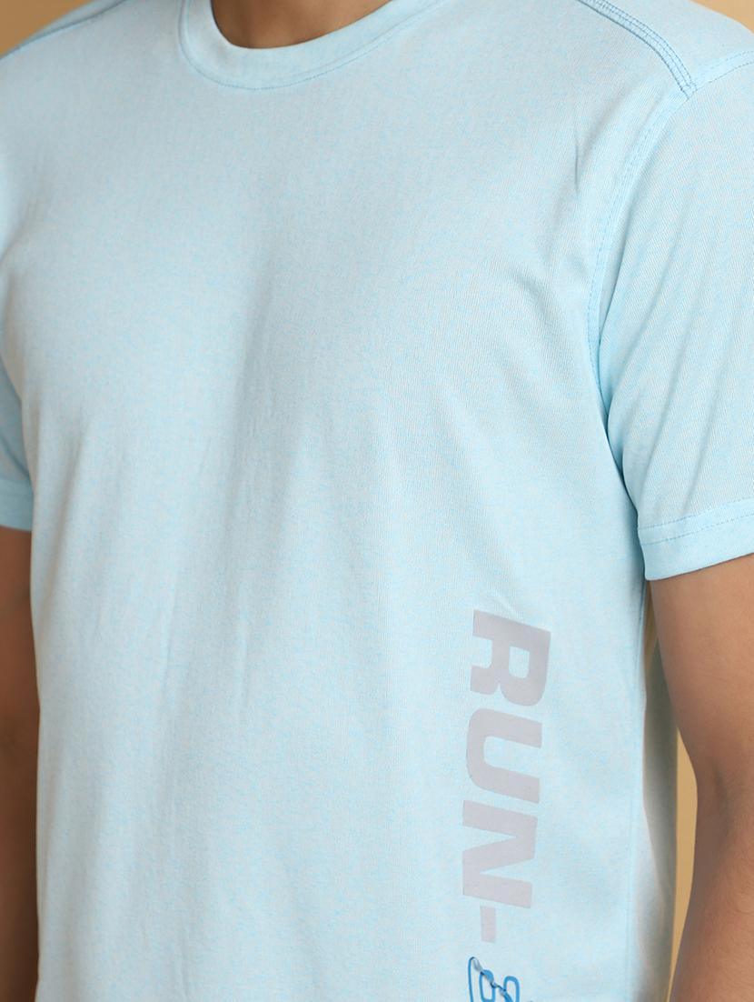 men round neck placement print t-shirt - 20777463 - Standard Image - 4