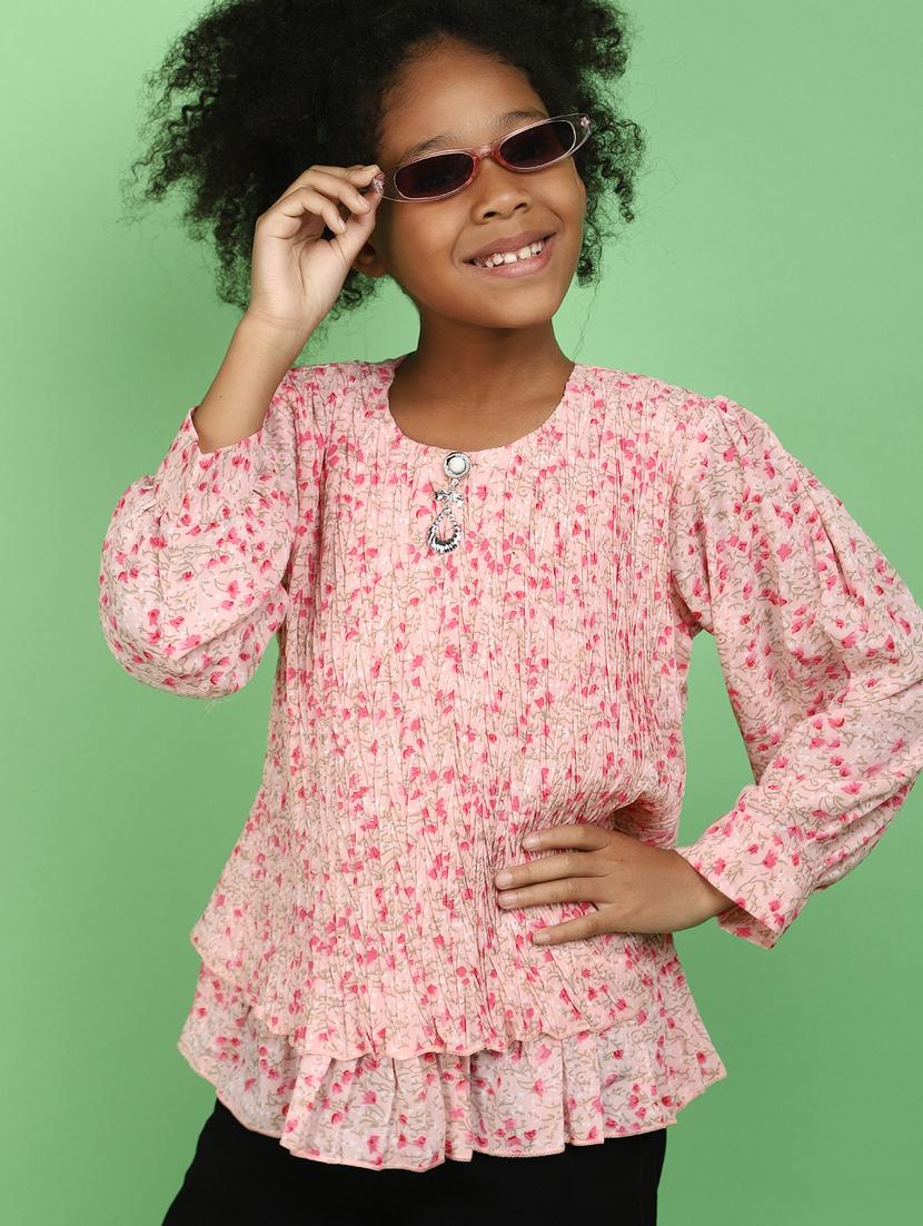girls floral printed layered top - 20777464 - Standard Image - 1