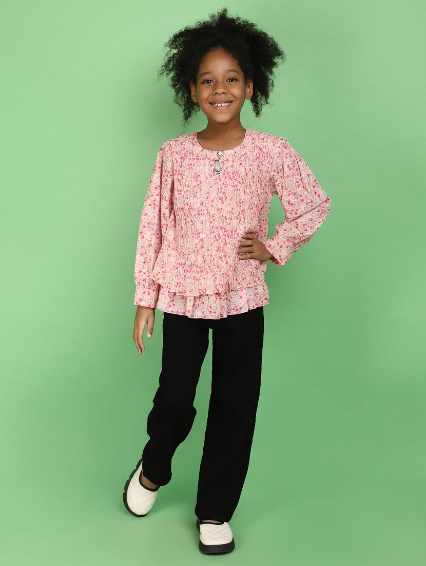 girls floral printed layered top - 20777464 - Standard Image - 4