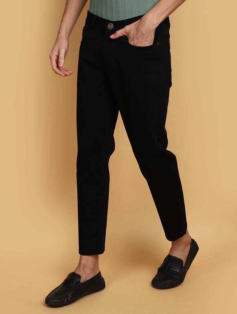 men mid rise solid chinos casual trouser - 20777590 -  Standard Image - 1