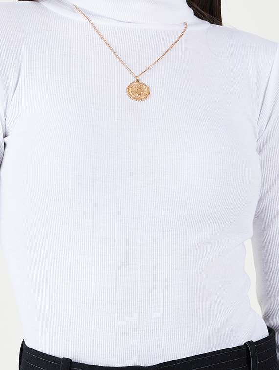 women solid turtle neck long sleeves top - 20777819 -  Standard Image - 4