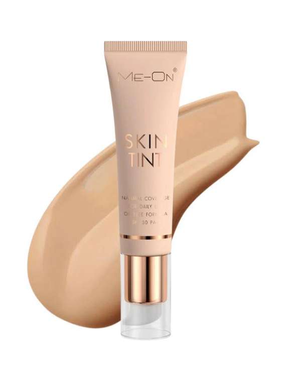 me-on skin tint natural coverage foundation with oil free formula spf 30 pa++