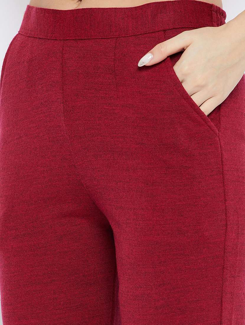 women maroon embroidered kurta pant set - 20796484 - Standard Image - 4