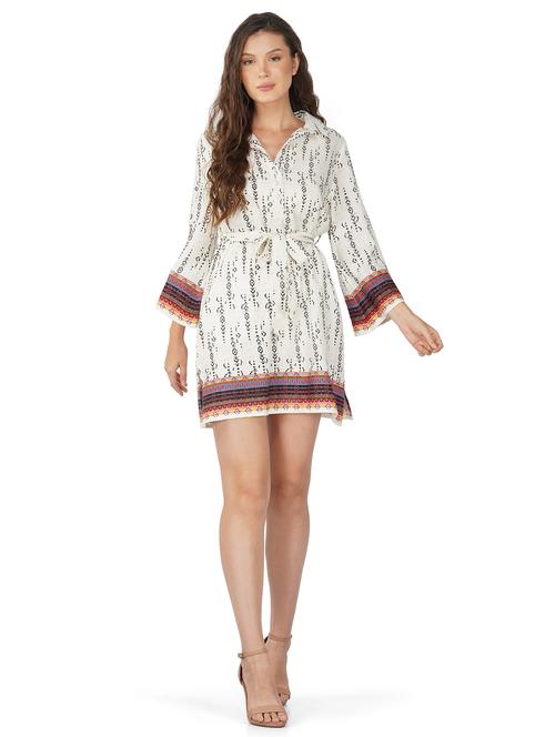 women printed collared shirt dress - 20796565 -  Standard Image - 0