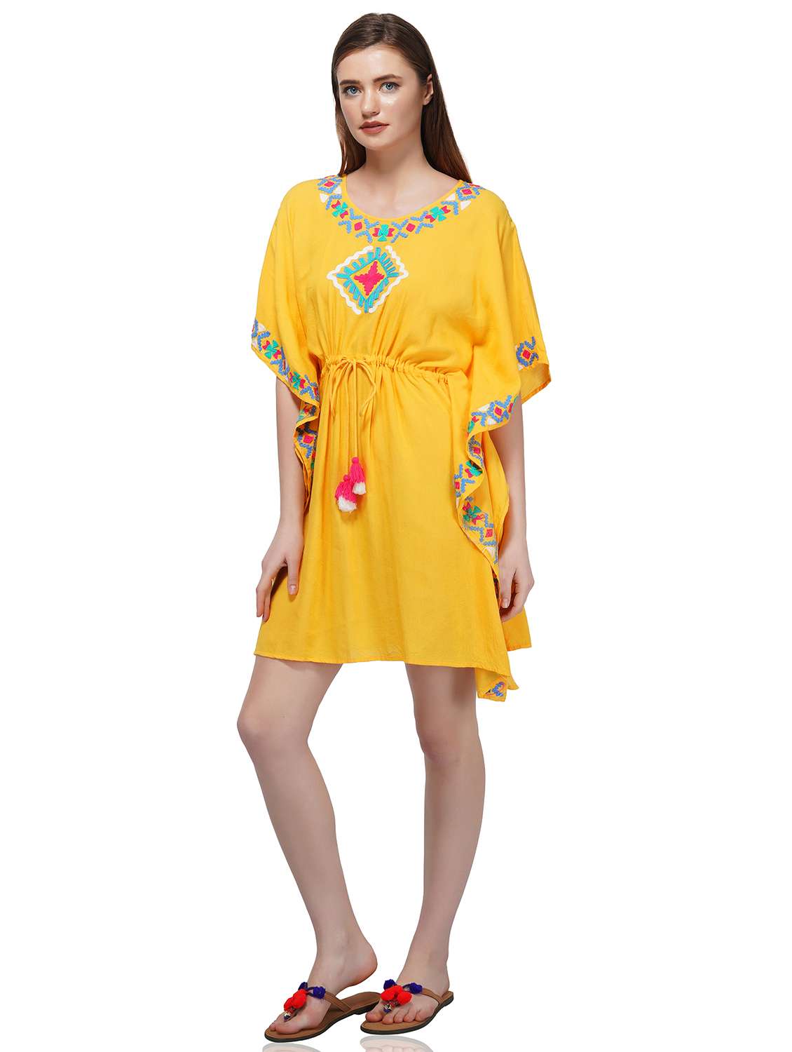 women embroidered kaftan dress