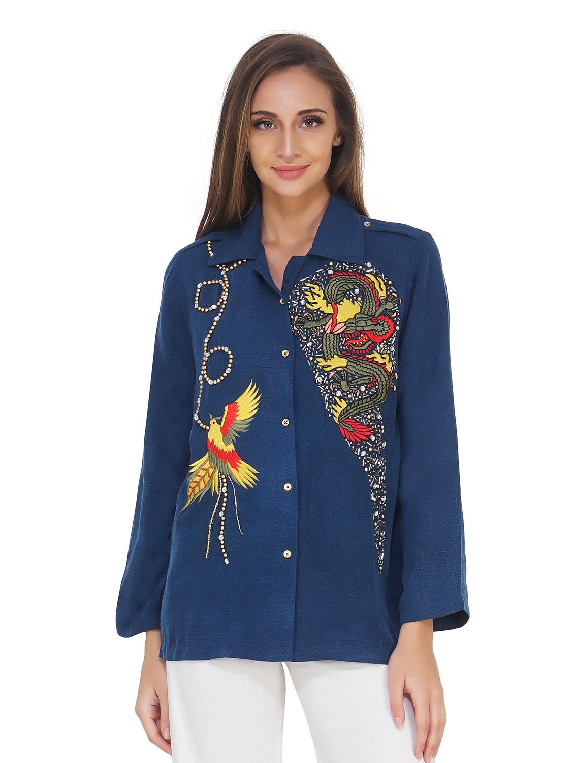 women collared embroidered shirt - 20796641 - Zoom Image - 0